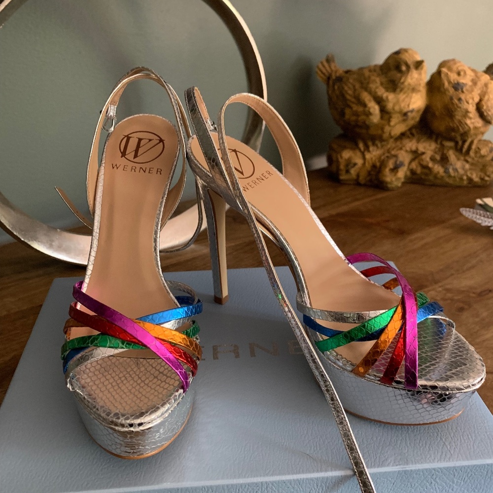 Werner Silver And Multi Color Platform Size 8 - image 1